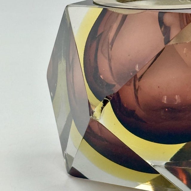 Brown Geometric Sommerso Glass Vase, 1970s For Sale - Image 8 of 13