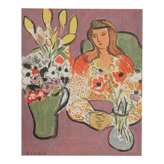 Woman With Flowers, Henri Matisse (After) For Sale
