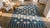 1930s Blue White Octagonal Antique Indian Cotton Dhurrie Rug 12'3" X 19' Flat Weave Cotton Carpet For Sale - Image 18 of 18