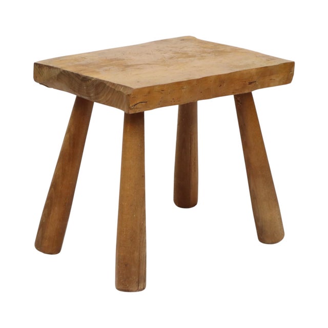 Brutalist Rustic Wood Milking Stool, 1950s For Sale - Image 13 of 18