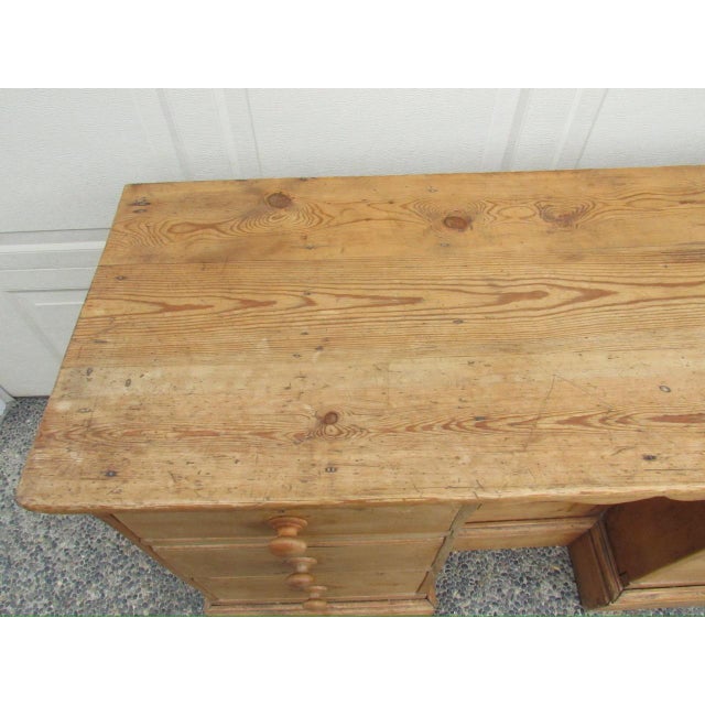 Antique English Pine Six Drawer Buffet For Sale - Image 12 of 18