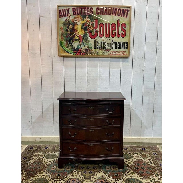English Mahogany Chest of Drawers with Shelf, 1950s For Sale - Image 9 of 12
