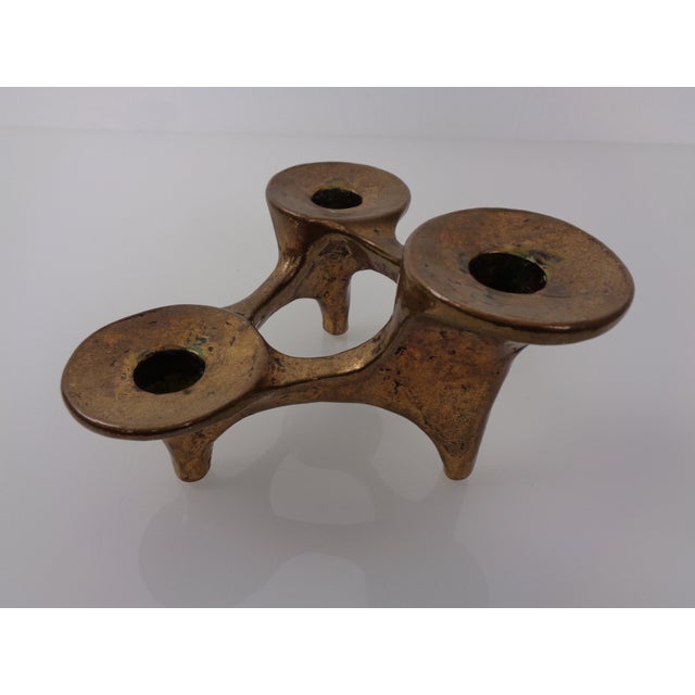 Brutalist Bronze Candleholder by Michael Harjes, 1960s For Sale - Image 6 of 18