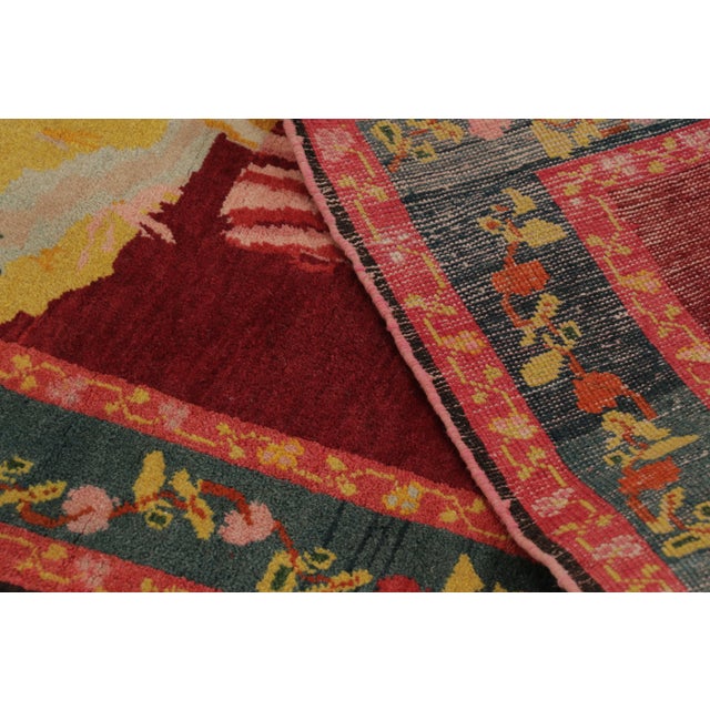 Vintage Turkish Bessarabian Pictorial Rug With Maiden and Florals - Rug & Kilim For Sale - Image 9 of 10