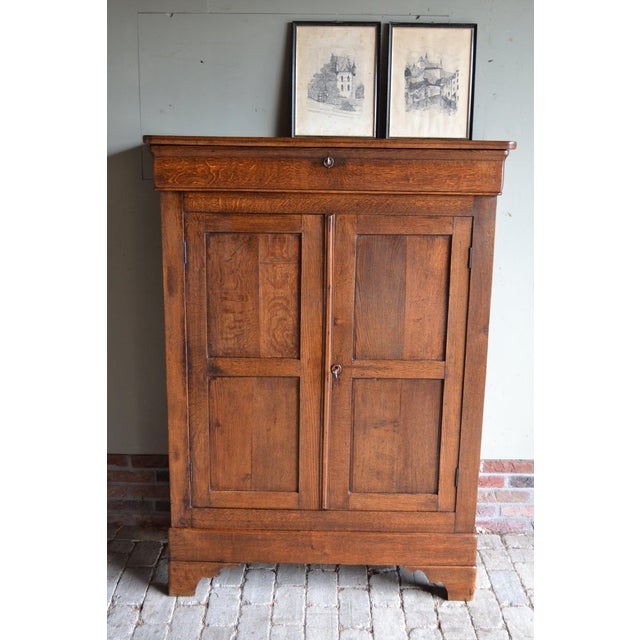 Antique Oak Louis Philippe Girls Wardrobe For Sale - Image 10 of 11