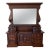 Vintage Heywood-Wakefield Dark Wood Dresser With Architectural Mirror For Sale