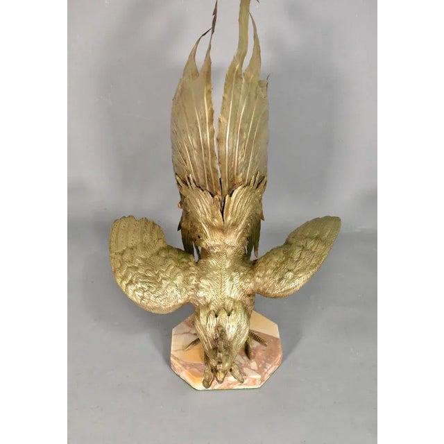 Large French Cockerel Rooster in Brass, 1950s For Sale - Image 9 of 12