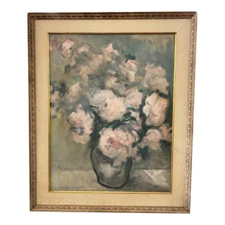Oil on Canvas of a Bouquet of Roses Signed Magnin For Sale