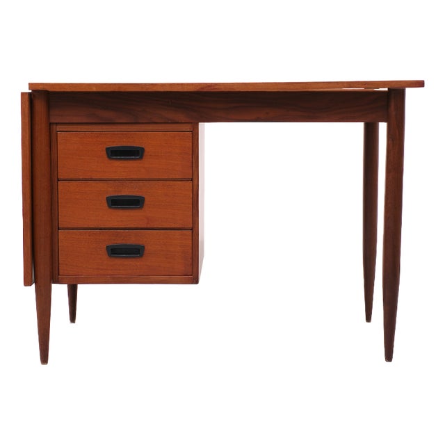 Danish Teak Drop Leaf Writing Desk by Arne Vodder, 1960s For Sale