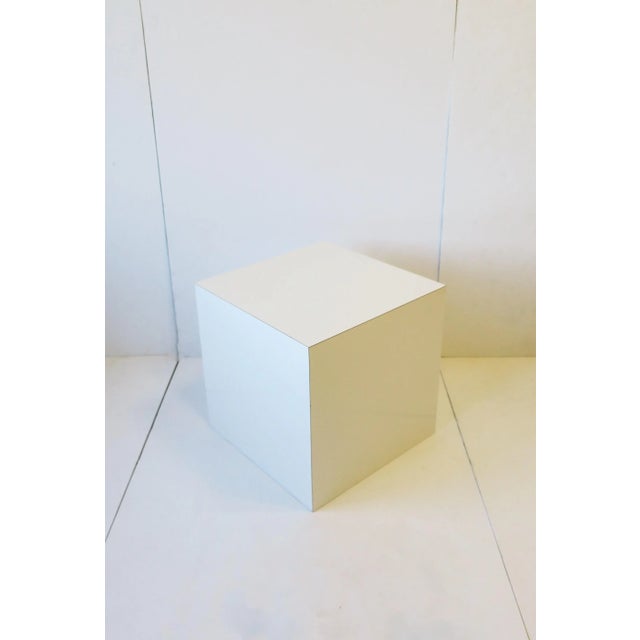 White Cube End Table or Pedestal, Postmodern, Late 20th Century For Sale - Image 10 of 12