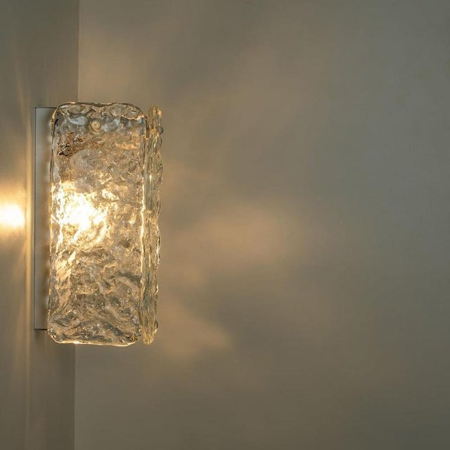 Textured Clear Glass Wall Sconce, 1960 For Sale - Image 15 of 17