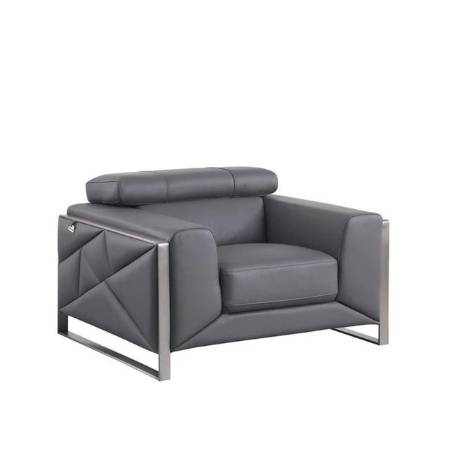 Early 21st Century Casa Milano Giorgio Dark Grey Italian Leather 3-Piece Sofa Set For Sale - Image 5 of 5