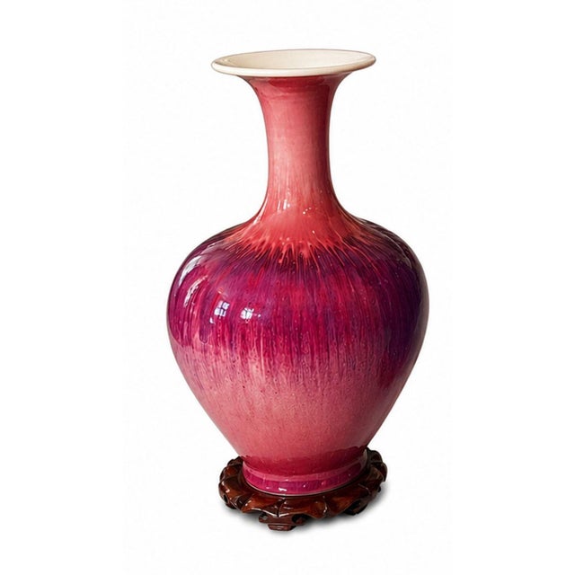 20th Century Set of Three Chinese Flambé Glazed Porcelain Vases For Sale - Image 4 of 12
