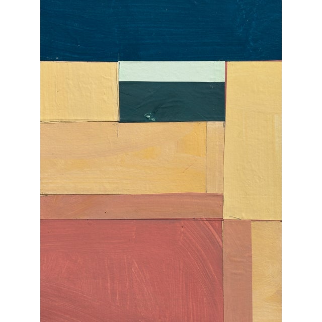 Painted paper mounted on heavy archival watercolor paper. Measures 9x12 inches. A half inch border is left to allow or...