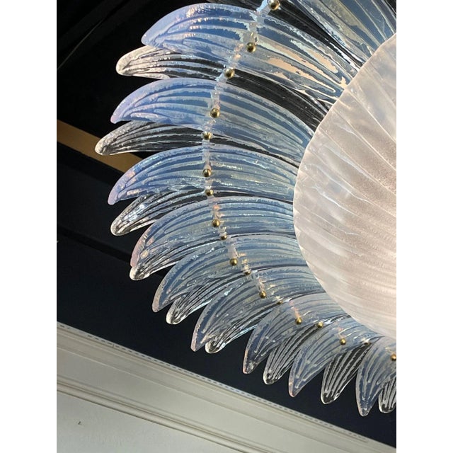 Glass Murano Sunburst Flush Mount Chandelier For Sale - Image 7 of 9