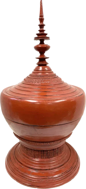 19th Century Antique Burmese Large Lacquered Offering Urn