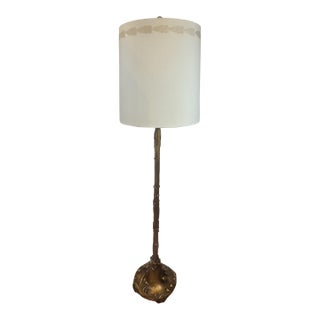 Art Deco Art Nouveau Gilded Gesso Flowers and Vines Floor Lamp, Circa 1920s For Sale