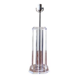 Postmodern Lucite Pillar Table Lamp For Sale