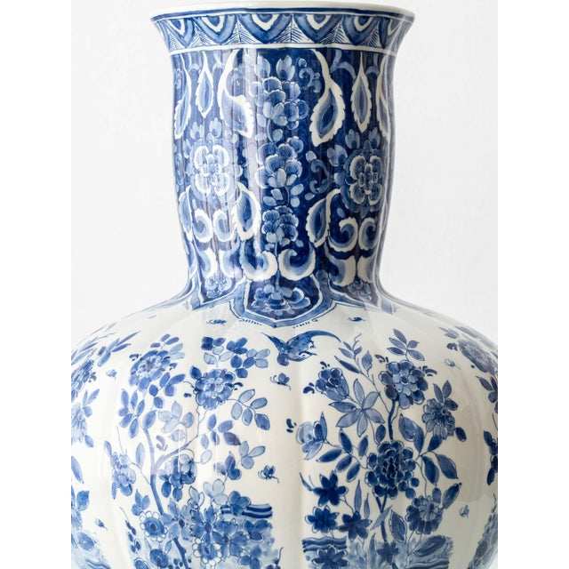 Delftware Floor Vase in Blue and White Chinoiserie by Plateelbakkerij Ram Arnhem, 1940s For Sale - Image 6 of 14