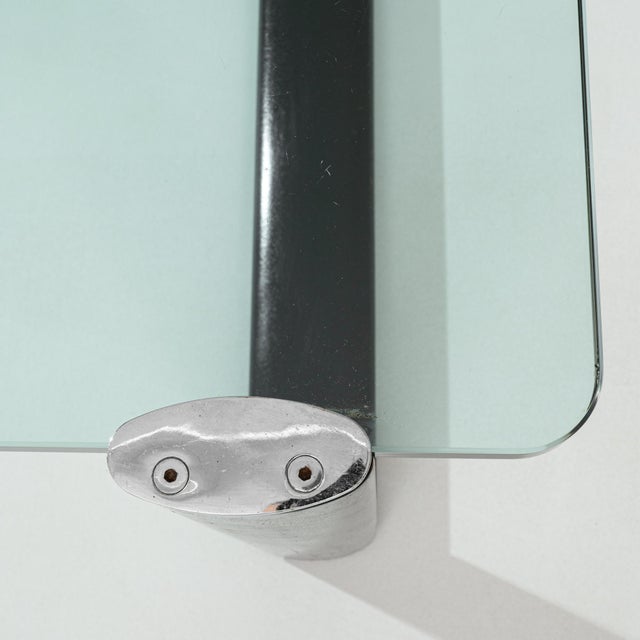 20th Century Italian Glass Coffee Table On Wooden Base For Sale - Image 13 of 18