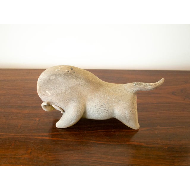 Mid-Century Modern Mid Century Modern Murano Venetian Glass Scavo Glass Bull by Alfredo Barbini Italy For Sale - Image 3 of 11