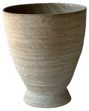 Beige Stoneware Krater Vase by Elena Vasilantonaki