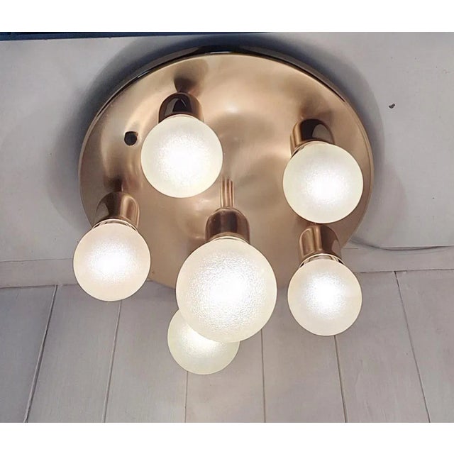 Vintage Ceiling Lamp with Brass Frame, 1980s For Sale - Image 9 of 11