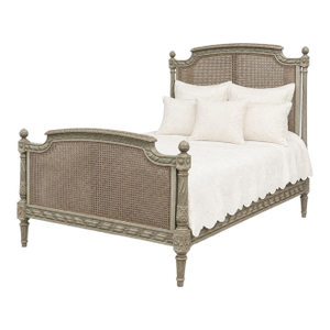 19th Century French Louis XVI Painted Cane Bed by Hopilliart & Leroy of Paris