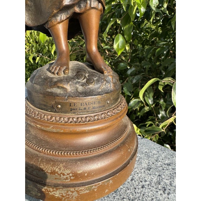 “Le Baiser” by Moreau, French Sculptural Statue, 19th Century For Sale In Los Angeles - Image 6 of 11