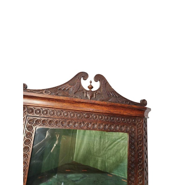 Mid 19th Century Mid 19th Century Victorian Welsh Two Piece Carved Corner Display Cabinet For Sale - Image 5 of 5