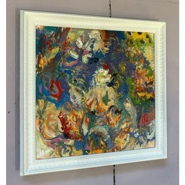 Wood Sunshine, Abstract Oil Painting, Framed Gallery Arts For Sale - Image 7 of 7