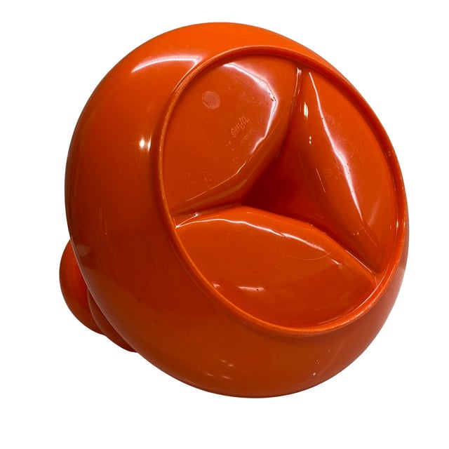 Vintage West German Space Age Orange Tiered Organizer For Sale - Image 4 of 4
