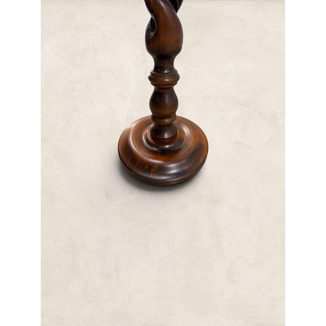 Brown Vintage English Oak Open Barley Twist Pedestal Plant Stand For Sale - Image 8 of 8