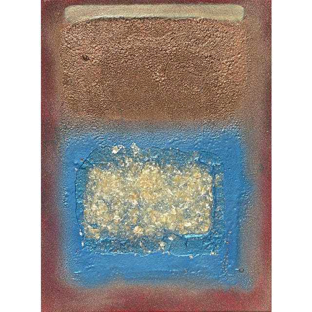 Rothko Surprise #92 Mixed Material Translucent Seashells Copper Blue Ivory White For Sale