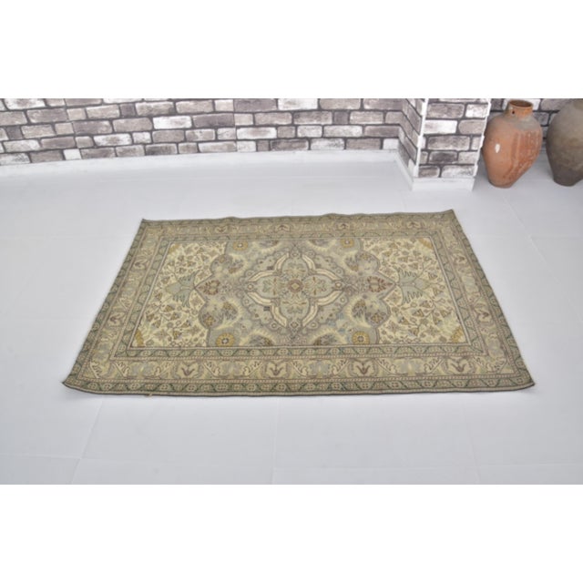 Handmade wool carpet in Turkish Anatolia , Vintage Oushak Rug,Turkish Vintage Anatolian Rug, Handmade wool Rug . One Of...