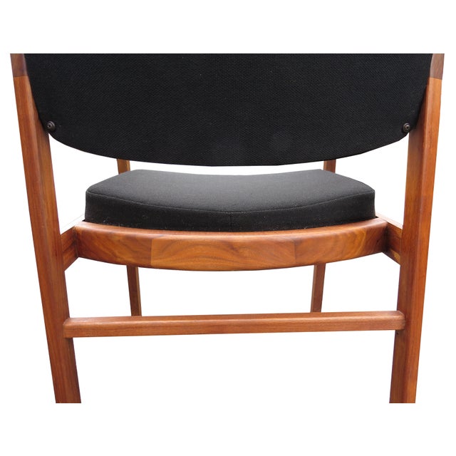 Black Vintage Mid Century Eck-Adams Walnut Armchairs - a Pair For Sale - Image 8 of 12