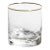 Negroni Hammered Double Old Fashioned Glass w/ Gold Rim, Set of 4 For Sale