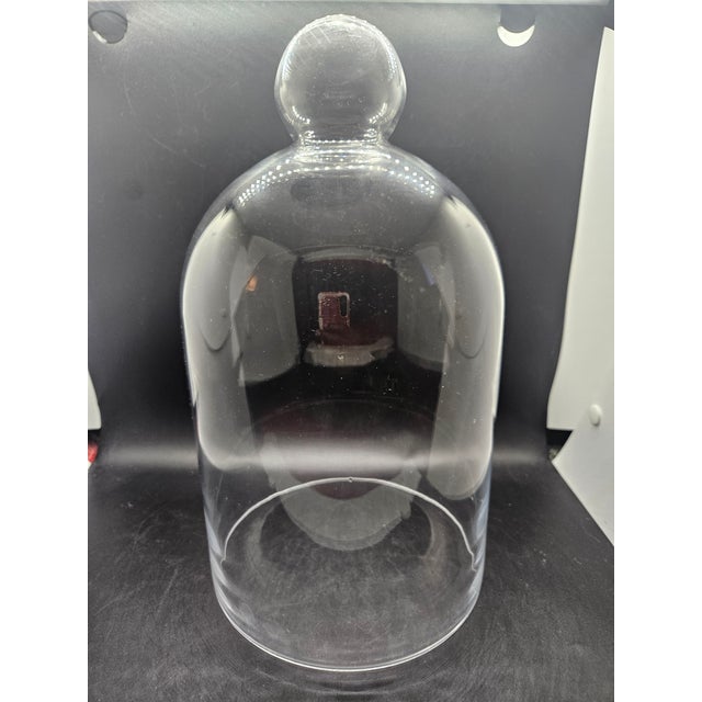Mid-Century Modern Vintage-Style Clear Glass Cloche For Sale - Image 3 of 3