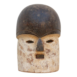White & Black Painted African Kuma Mask