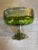 Asparagus Late 19th Century Antique English Green Glass and Pierced Silverplate Pedestal Bowl/Compote For Sale - Image 8 of 10