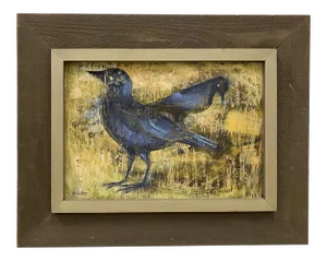Gilbert Stone "Blackbirds Aren't Black" Original Oil Painting C.1970