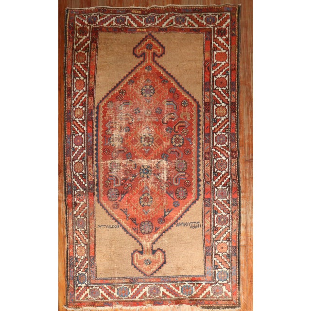 Early 20th Century Antique Zabihi Collection Persian Tribal Serab Worn Rug - 4'1" x 6'7" For Sale - Image 5 of 12