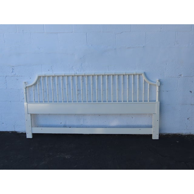 Thomasville Hollywood Regency Faux Bamboo Painted King Size Headboard 6643 For Sale - Image 9 of 16