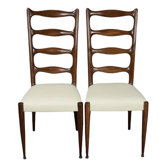 Mid-Century Wooden Dining Chairs by Paolo Buffa, Set of 5 For Sale