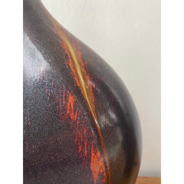 Ceramic Mid-Century Modern Handmade Lustrous Artisan Pottery Vase For Sale - Image 7 of 11