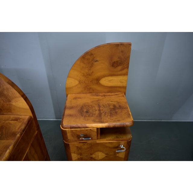 Art Deco Bedside Tables, Czechoslovakia, 1934s, Set of 2 For Sale - Image 10 of 18
