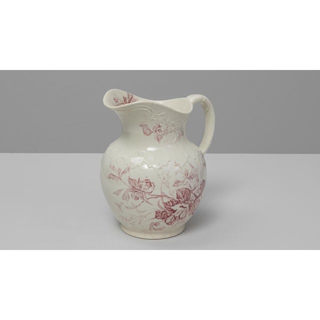 Mid 20th Century 20th Century Belgian Red Chinoiserie Ceramic Pitcher For Sale - Image 5 of 18