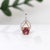 Pink Tourmaline Pendant with Natural Diamonds in Solid 14k Dual Tone Gold Round 5mm For Sale In Columbus - Image 6 of 8