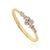 Modernist Natural Diamond Cluster Stacking Ring Size 6.5 in 14k Yellow Gold For Sale - Image 4 of 15