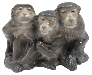 Three Monkeys by Knud Kyhn for Royal Copenhagen, Denmark, 1920
